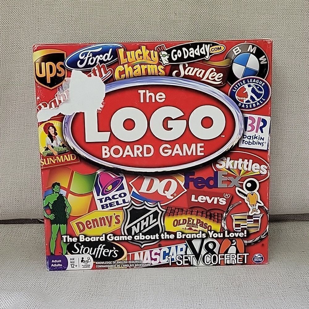 THE LOGO BOARD GAME THE BRANDS YOU LOVE SPINMASTER GAMES Complete ages 12+